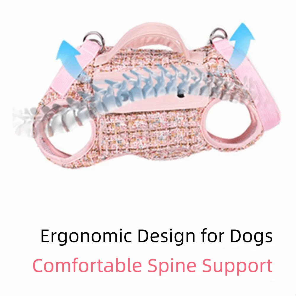 حقيبة ظهر أفقية أنيقة للكلاب مع مقبض مقود، حقيبة ظهر أنيقة للجر للحيوانات الأليفة، حقيبة حمل للقطط ملفوفة بحافة قابلة للتنفس
