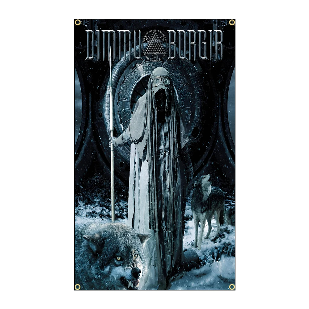 90x150cm 3X5FT Dimmu Borgir Band Flag Polyester Printed Banner For Decor