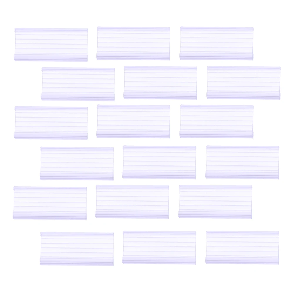40pcs PVC Transparent Arc Shaped Label Rack Price Holder for Supermarkets Retail Stores Waterproof Dustproof for Price