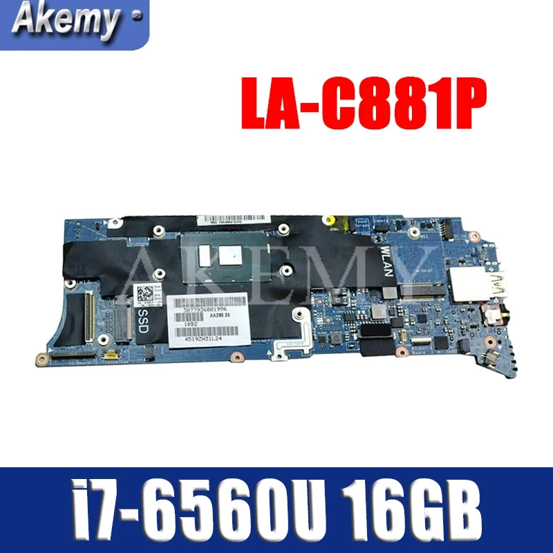 

Материнская плата для ноутбука DELL XPS 13 9350 LA-C881P AAZ00 i3 i5 i7 6-го поколения RAM 4G/8G/16G CN-076F9T 076F9T, материнская плата для ноутбука протестирована