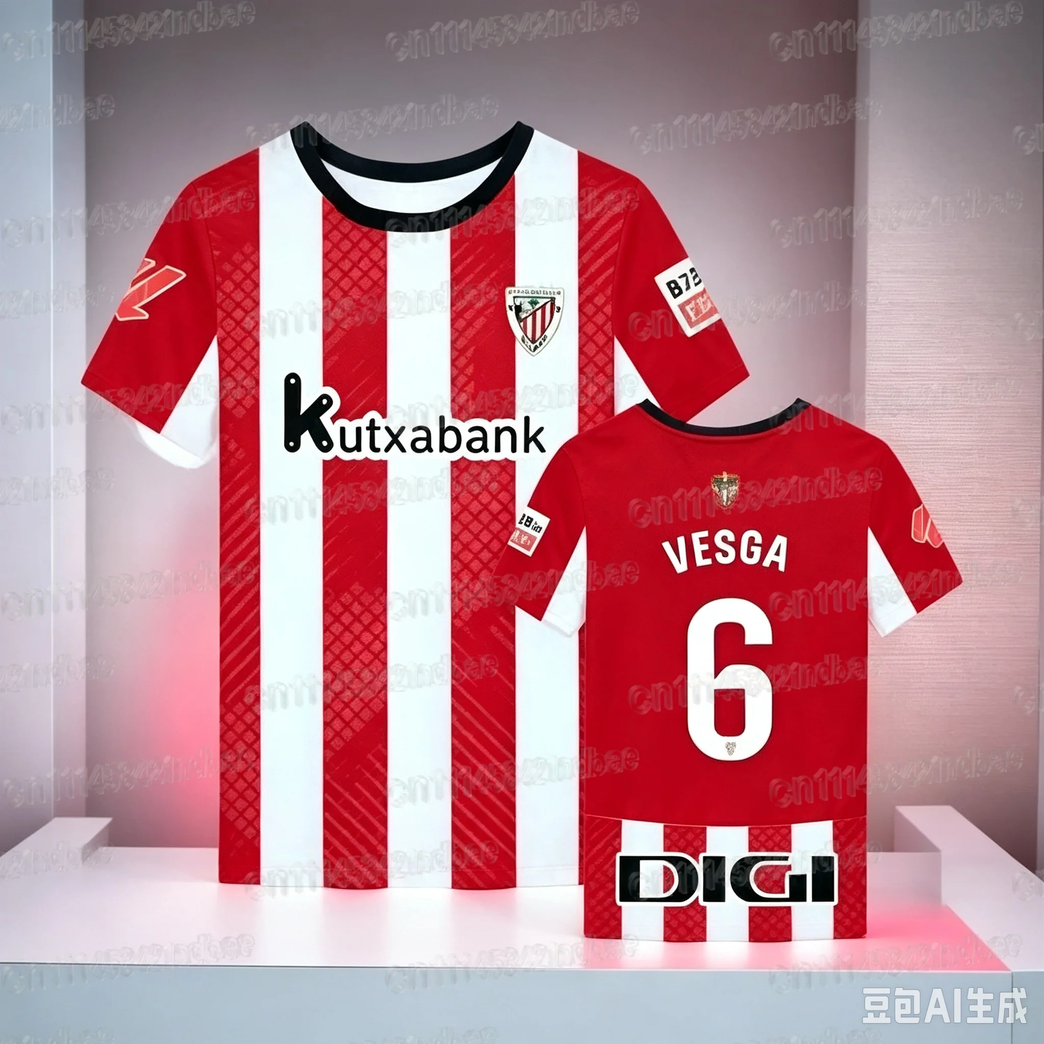 Heiß begehrtes Fußball-T-Shirt im spanischen BILBAO-Stil, 3D-gedruckt, atmungsaktiv, modisch, kurzärmelig, für den täglichen Gebrauch, auch als Familienoutfit geeignet. – Detail 8