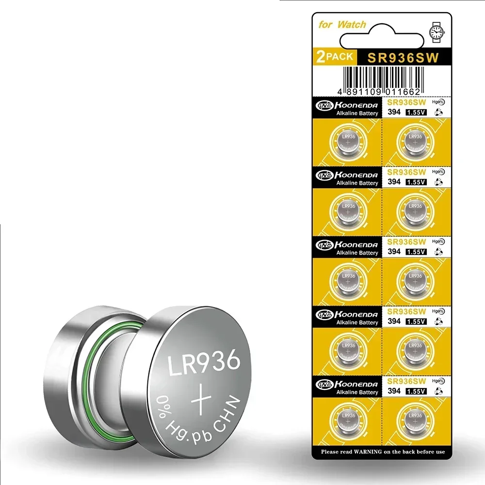 AG9 1.55V 90mAh Button Cell Battery LR936 394 SR936SW CX194 G9A 194 394A L936F for Watch Toy Remote Control 10-50PCS