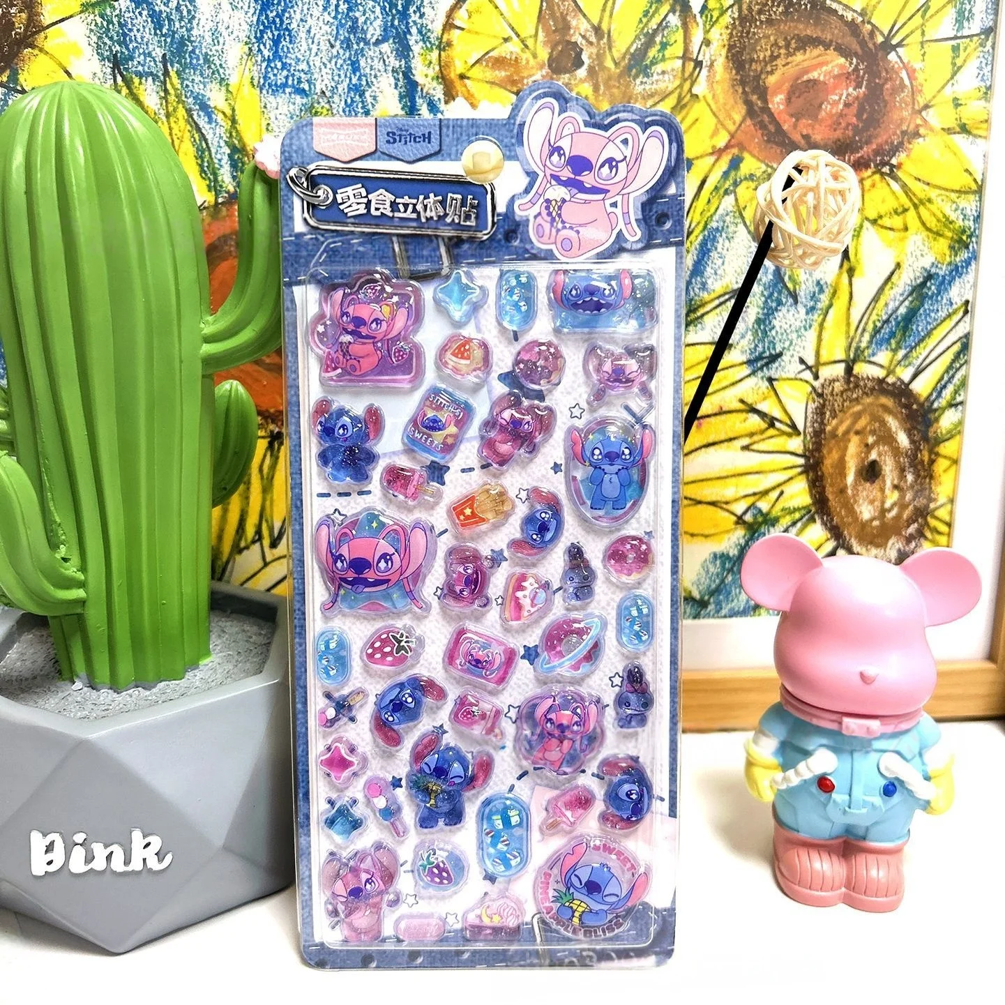 Nuovo Disney Lilo & Stitch Carino Topolino e Minnie 3D Adesivo in rilievo Giocattolo Cassa del telefono Adesivi in cristallo fai da te Carta di Natale Decor adesivo Regalo