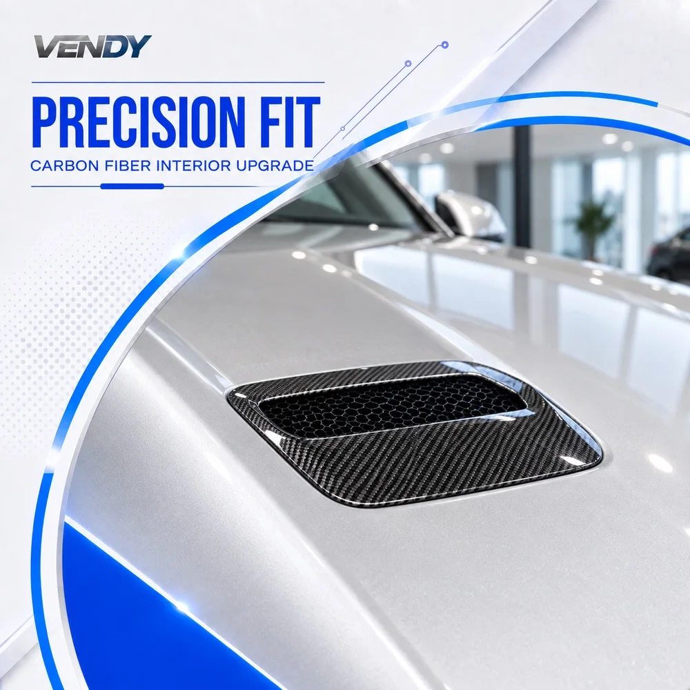 Real Carbon Fiber For Ford Mustang 2014-2021 Engine Hood Vent Cover Heat Dissipation Shell Cover Trim Modified Parts Accessories
