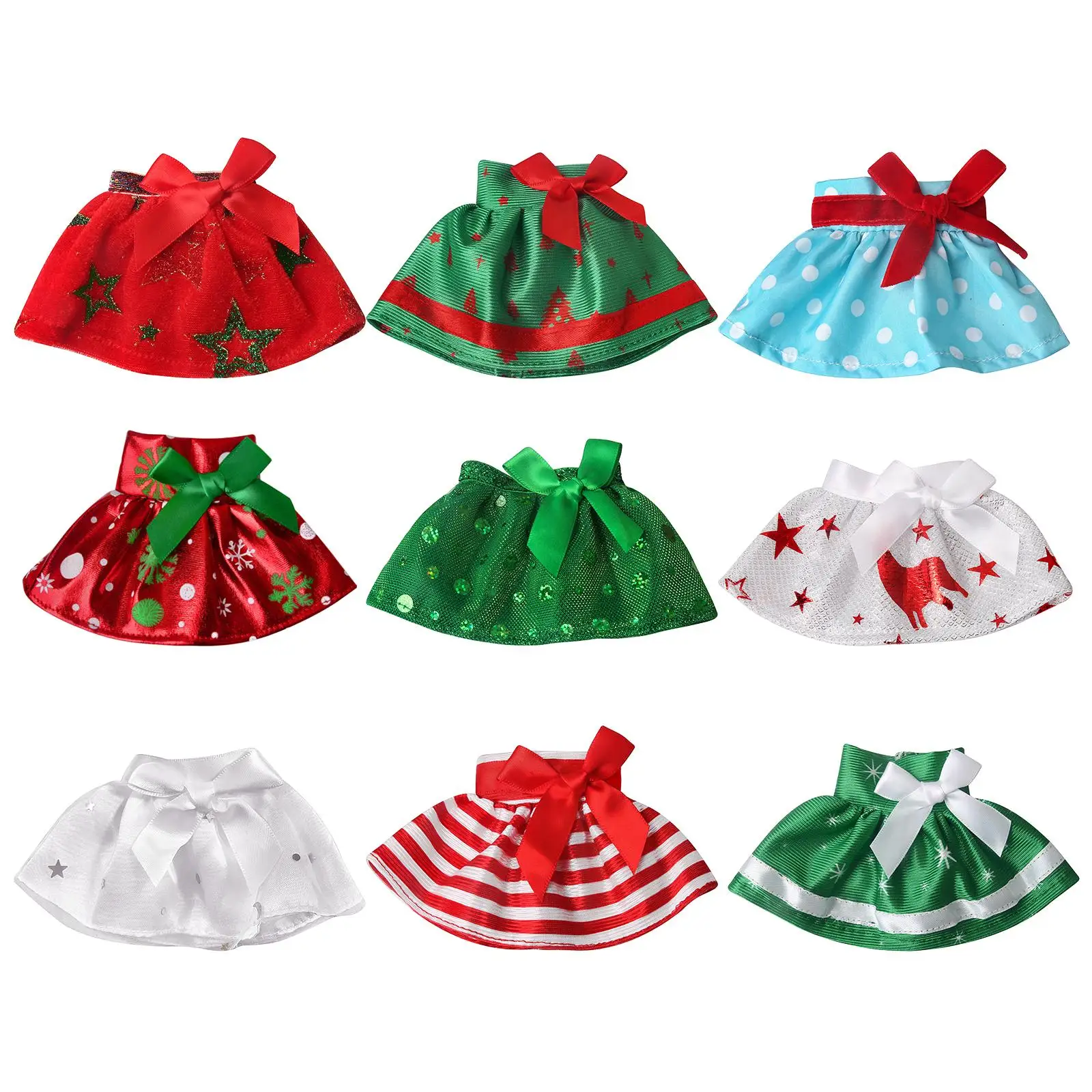 1/12 boneca de natal saia roupas brinquedo do bebê diy roupas boneca vestido