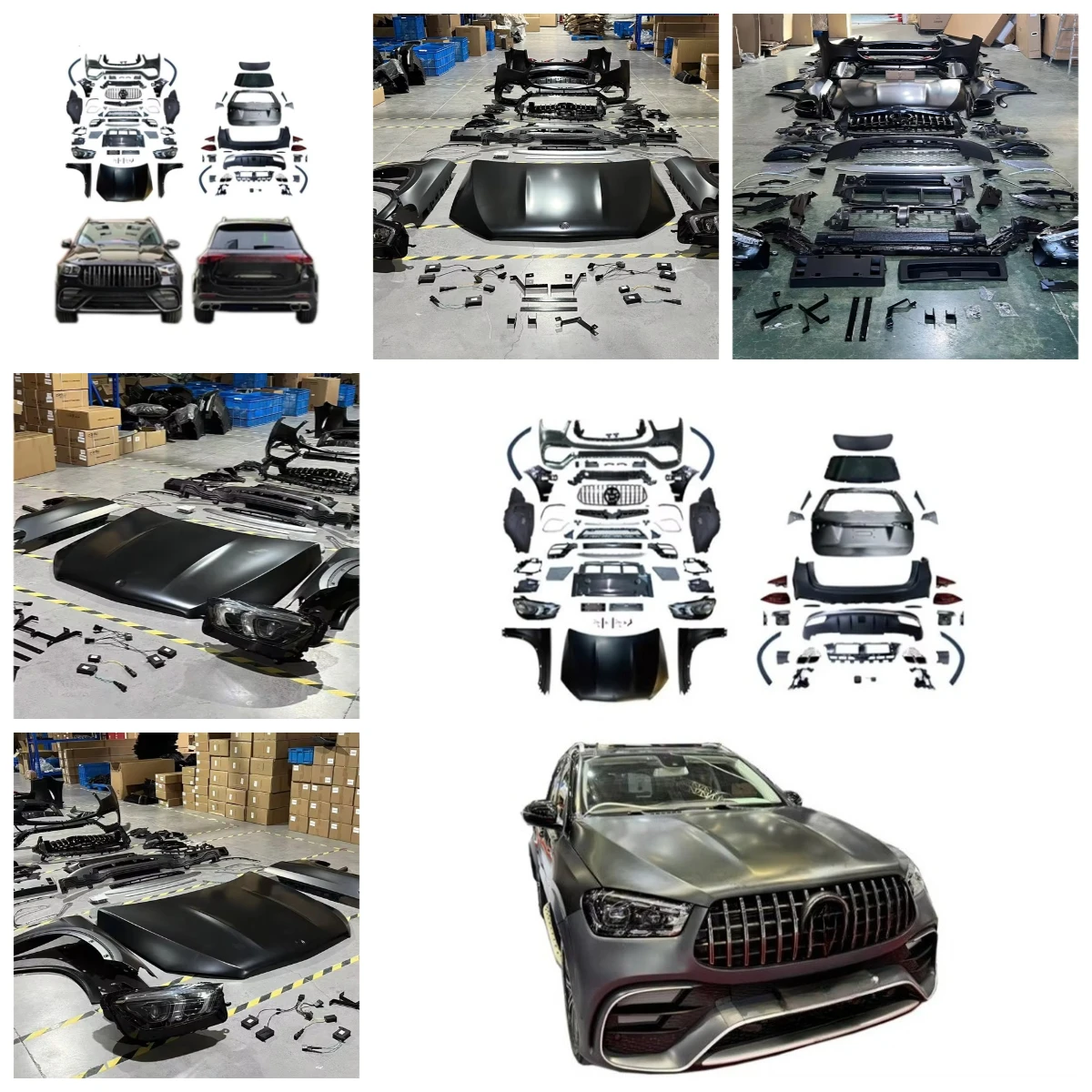 Flying Wing PP Full Set Body Kit For W166 GLE 12-19y To W167 GLE63 20-25y Bodykit GLE63 Upgrade Facelift Set Front Bumper Grille