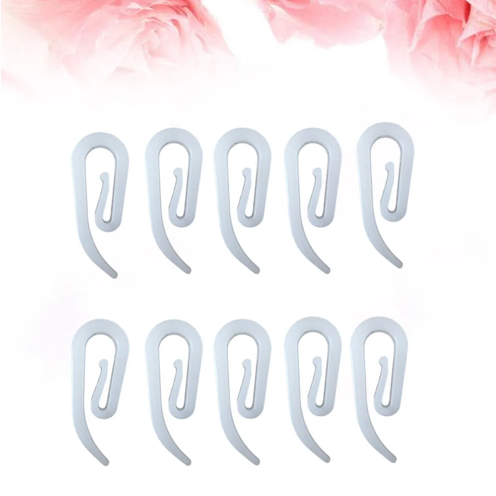 

100pcs Plastic Curtain Hooks Shaped Like Figure 6 for Window Curtain Door Curtain and Shower Curtain (White)