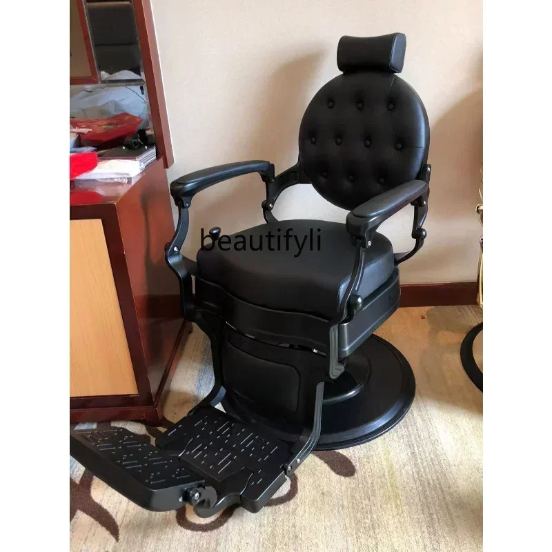 Oil Head Large Chair Men's Barber Chair Special Cosmetology Shop Chair Can Be Put down Shaving Large