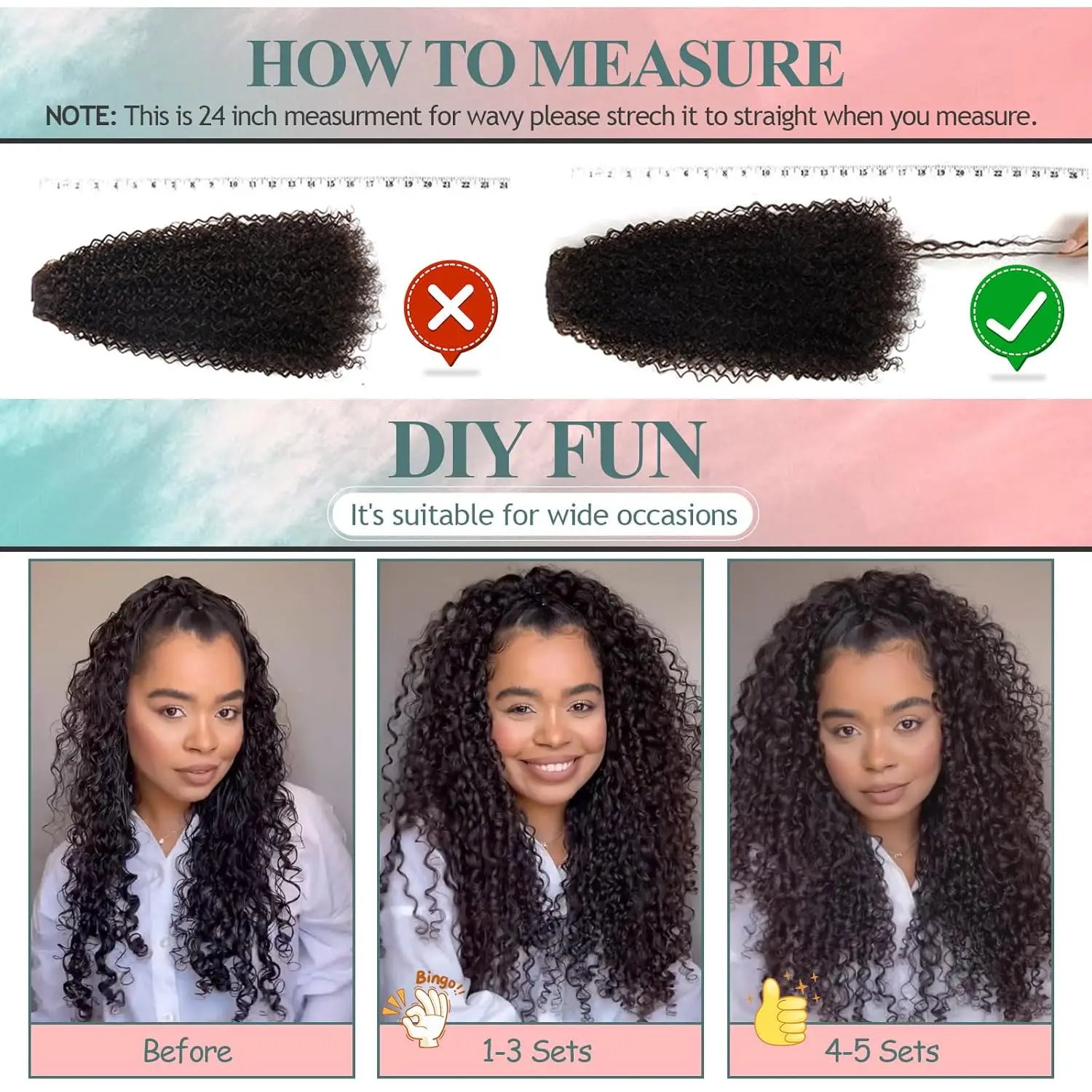 Women's Clip-In Curly Hair Extensions, Synthetic Wavy Fibers, Lightweight & Breathable, Fashion Icon Hairpiece for Daily Wear image 5