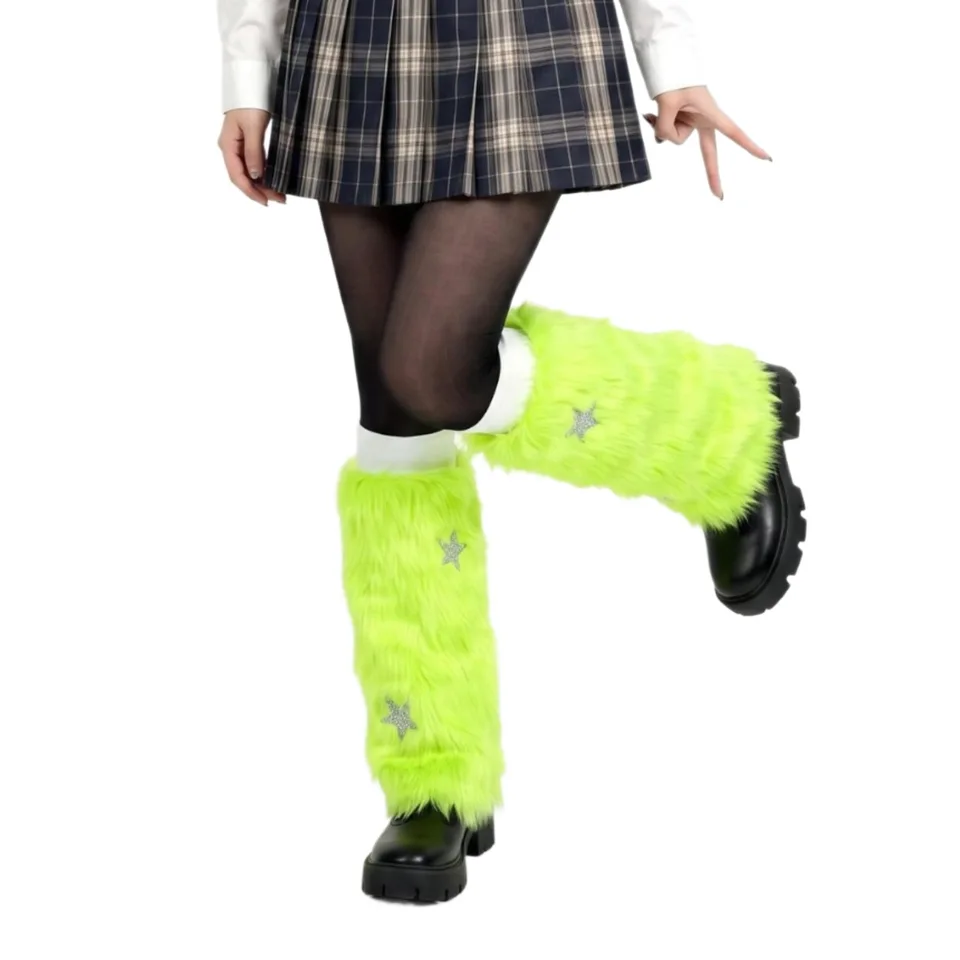 Warm Rhinestone Star Knee High Leg Warmers
