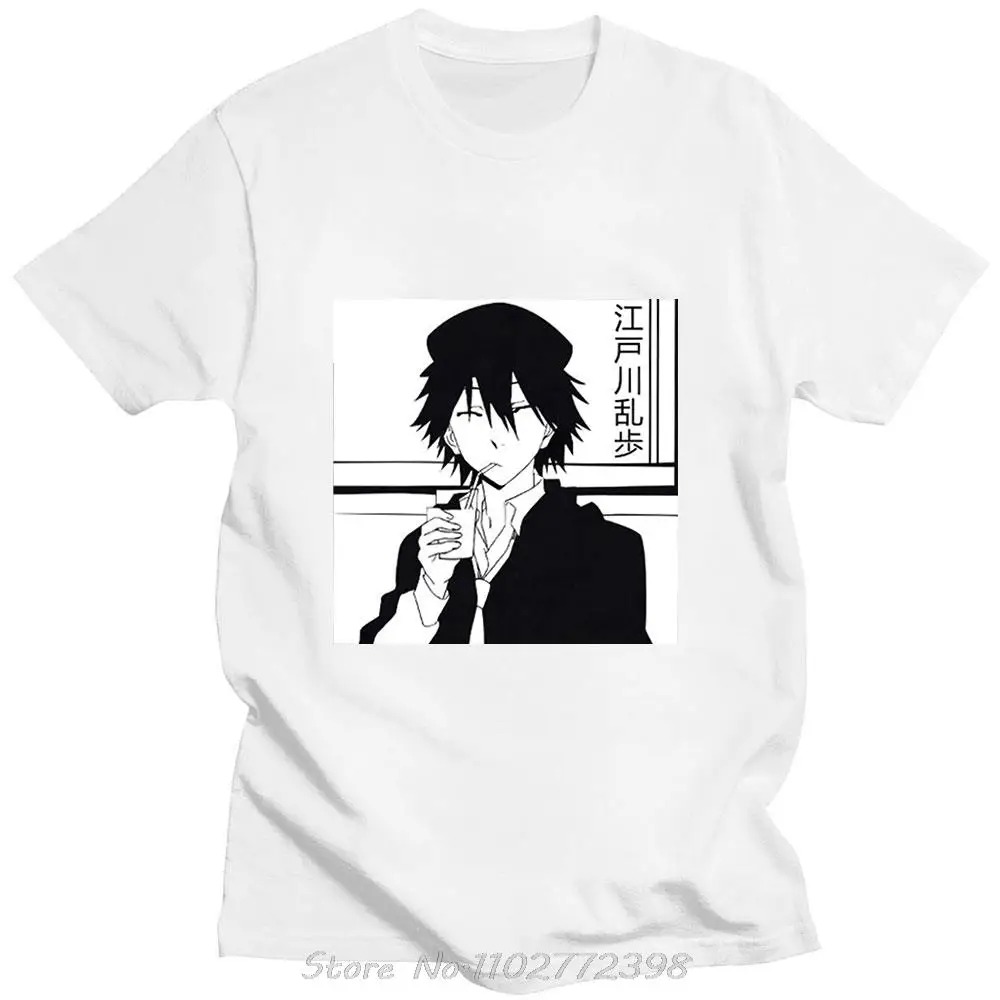 Anime Bungou Stray Dogs Edogawa Rampo Japanese Fun Tshirt Summer Cotton Casual Men T-Shirt Oversized Streetwear Tees