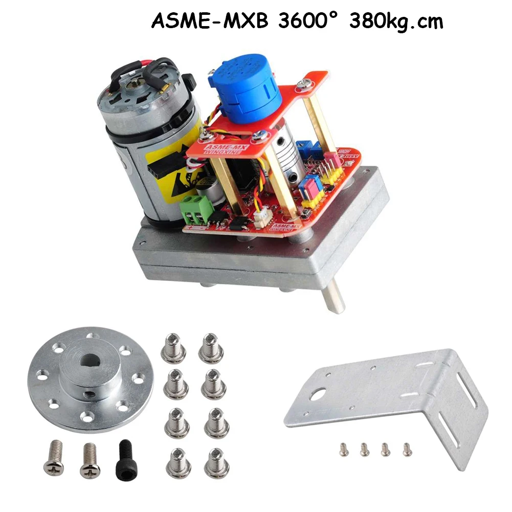 ASME-MXB 380kg.cm robô servo super grande torque 3600 graus 12v/24v liga engrenagem de direção para braço robô grande