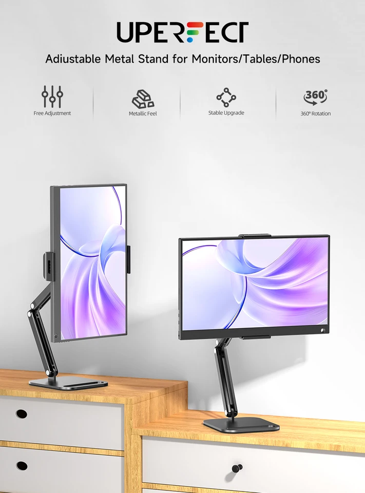 UPERFECT ポータブルモニタースタンドホルダー 7-18.5 インチ画面用
