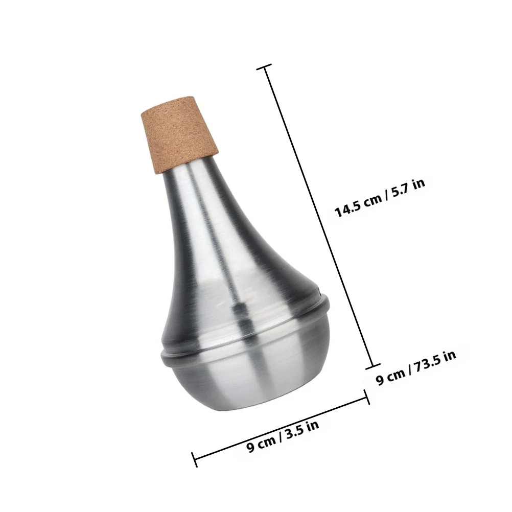 بوق الفلين الناعم كتم الصوت من سبائك الألومنيوم المتينة خفيف الوزن لممارسة تقليل الضوضاء