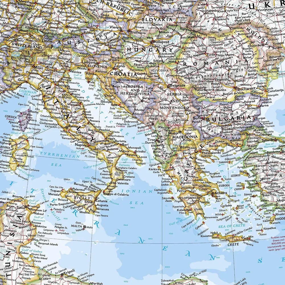 طوي خمر الخريطة الأوروبية باللغة الإنجليزية اللوازم المدرسية جدار خريطة السفر ملصق غير المؤطرة رقيقة الفينيل + غير المنسوجة ديكور المنزل