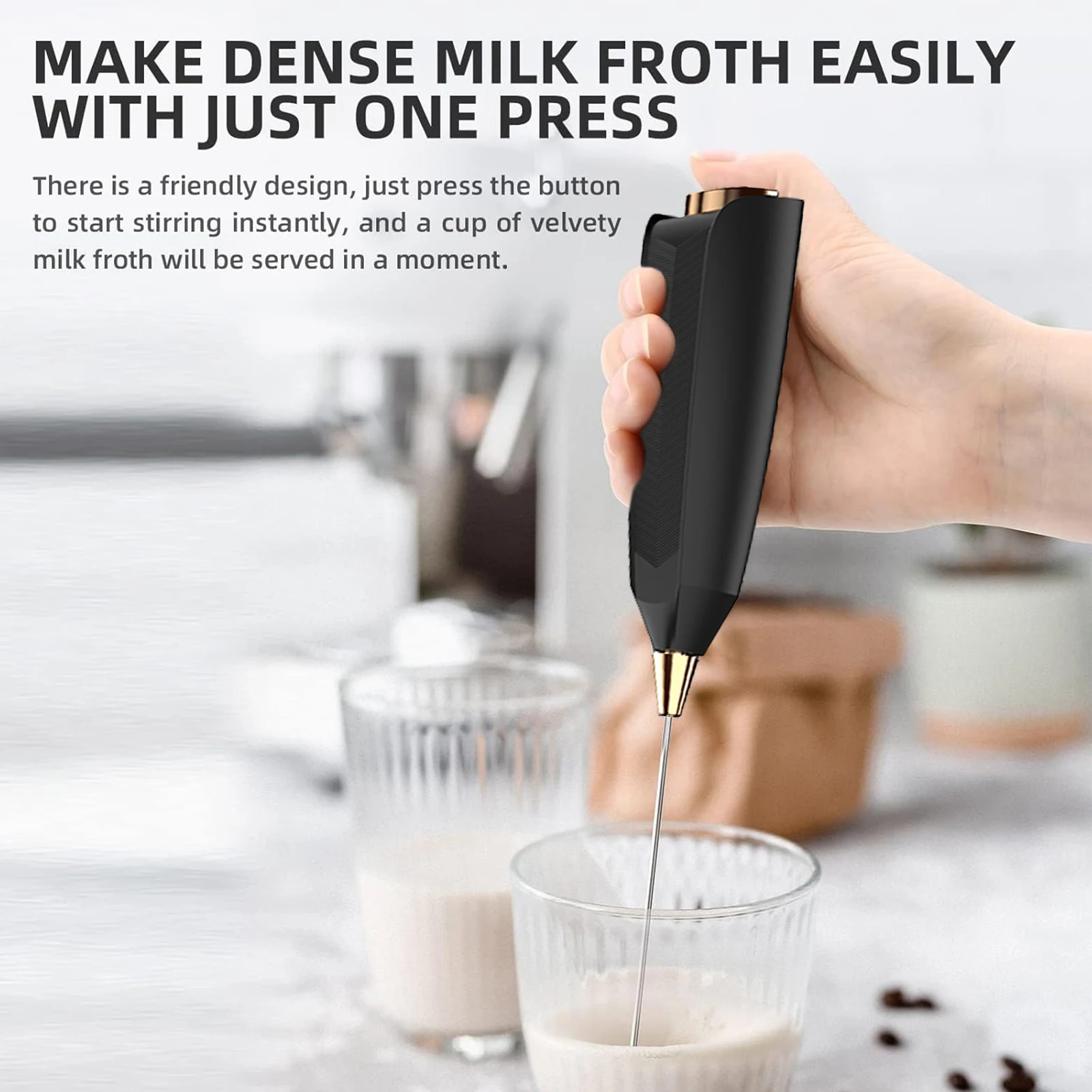 휴대용 강력한 우유 거품기 라떼에 적합 전기 배터리 구동 휘스크 음료 믹서 커피 거품기 계란 거품기