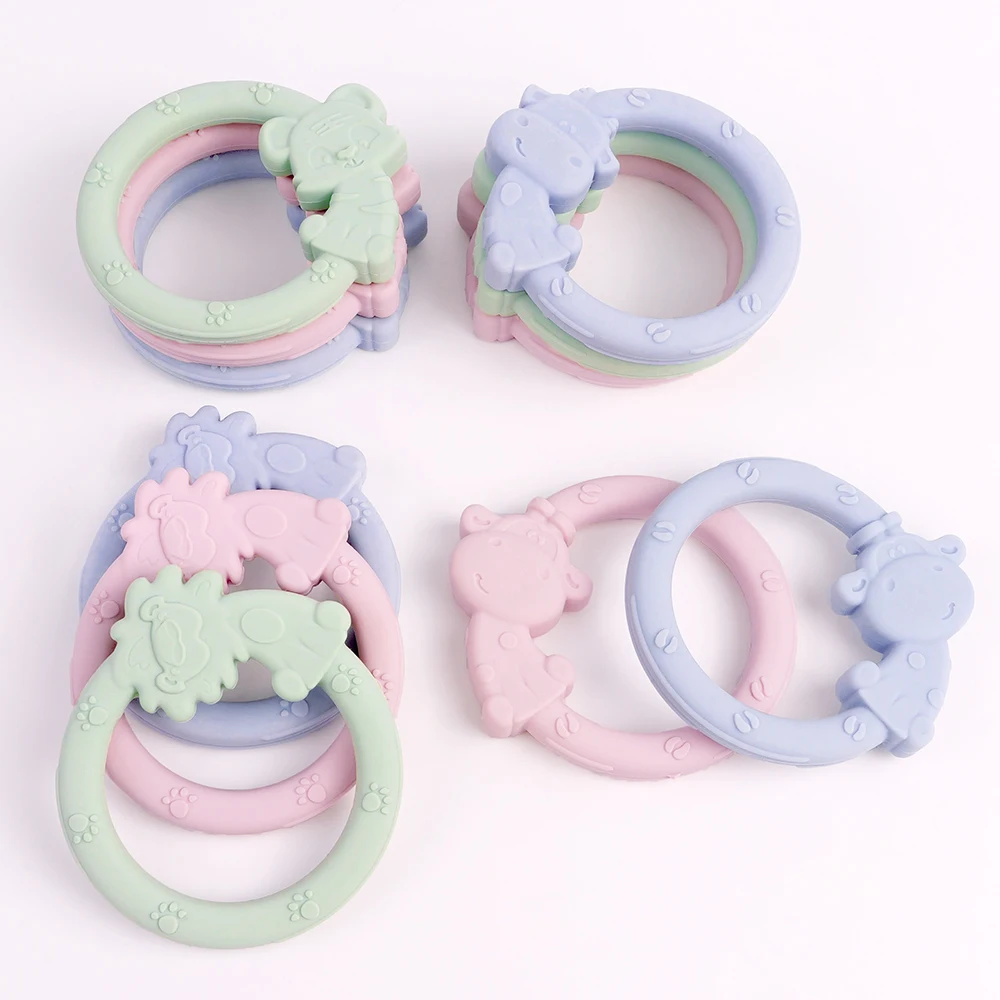 

TYRY.HU 3 шт. детский силиконовый прорезыватель в форме милого животного жевательная игрушка легкий мягкий прорезыватель ожерелье игрушка браслет аксессуары