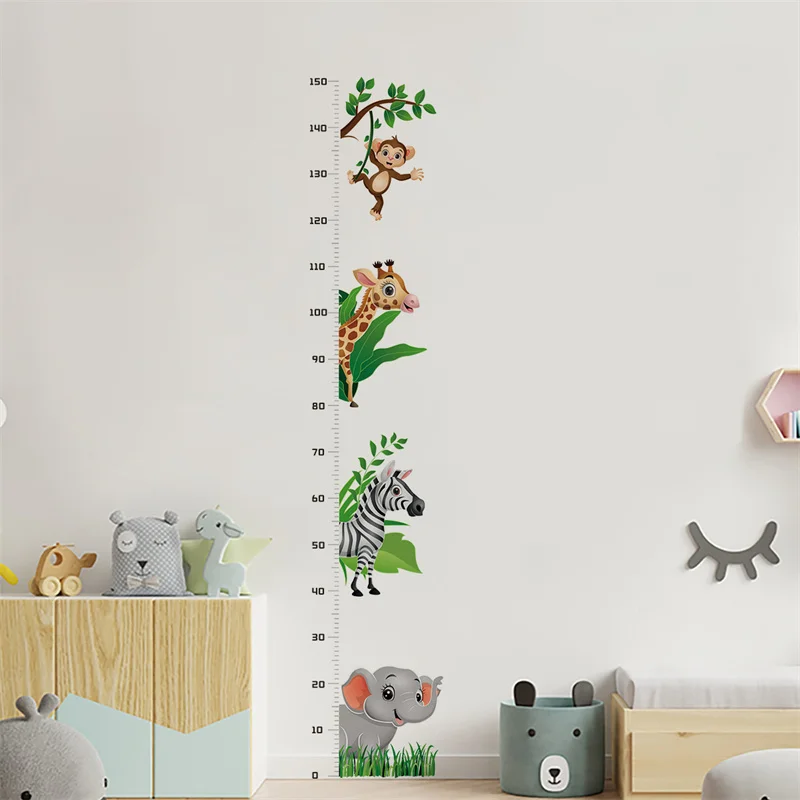 Cartoon Height Measure Wall Sticker For Kids Rooms Child Growth Ruler Stickers Gauge Growth Chart School Decals Nursery Bedroom