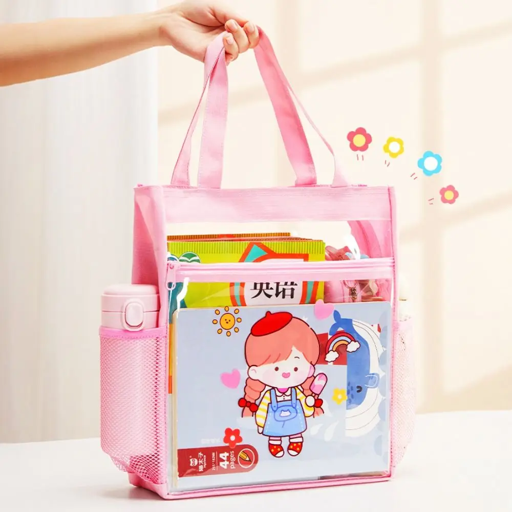 Cute Large-capacity Tutorial Bag Transparent Waterproof File Bag Portable Cartoon Art Bag Students