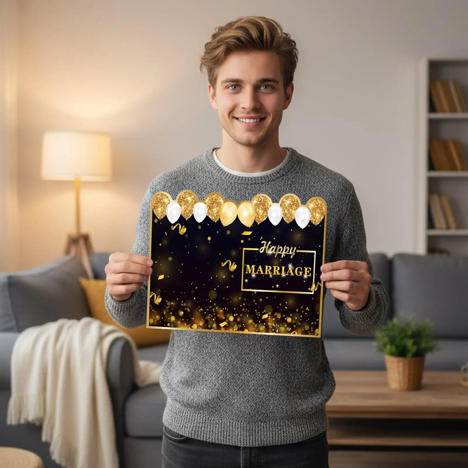 بطاقة عيد ميلاد كبيرة لوازم الحفلات مع مغلف بطاقة تهنئة ضخمة لحفظ الذاكرة والاحتفال بعيد الميلاد والتجمع العائلي