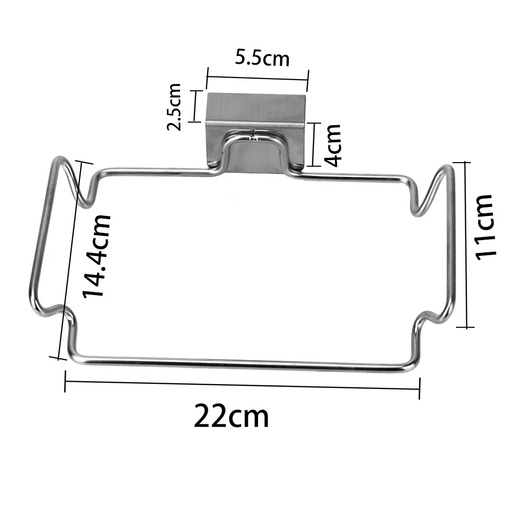 Garbage Bags Holder Garbage Storage Holder Stainless Steel Kitchen Trash Rack Closet Stand Cabinet Door kitchen Accessories