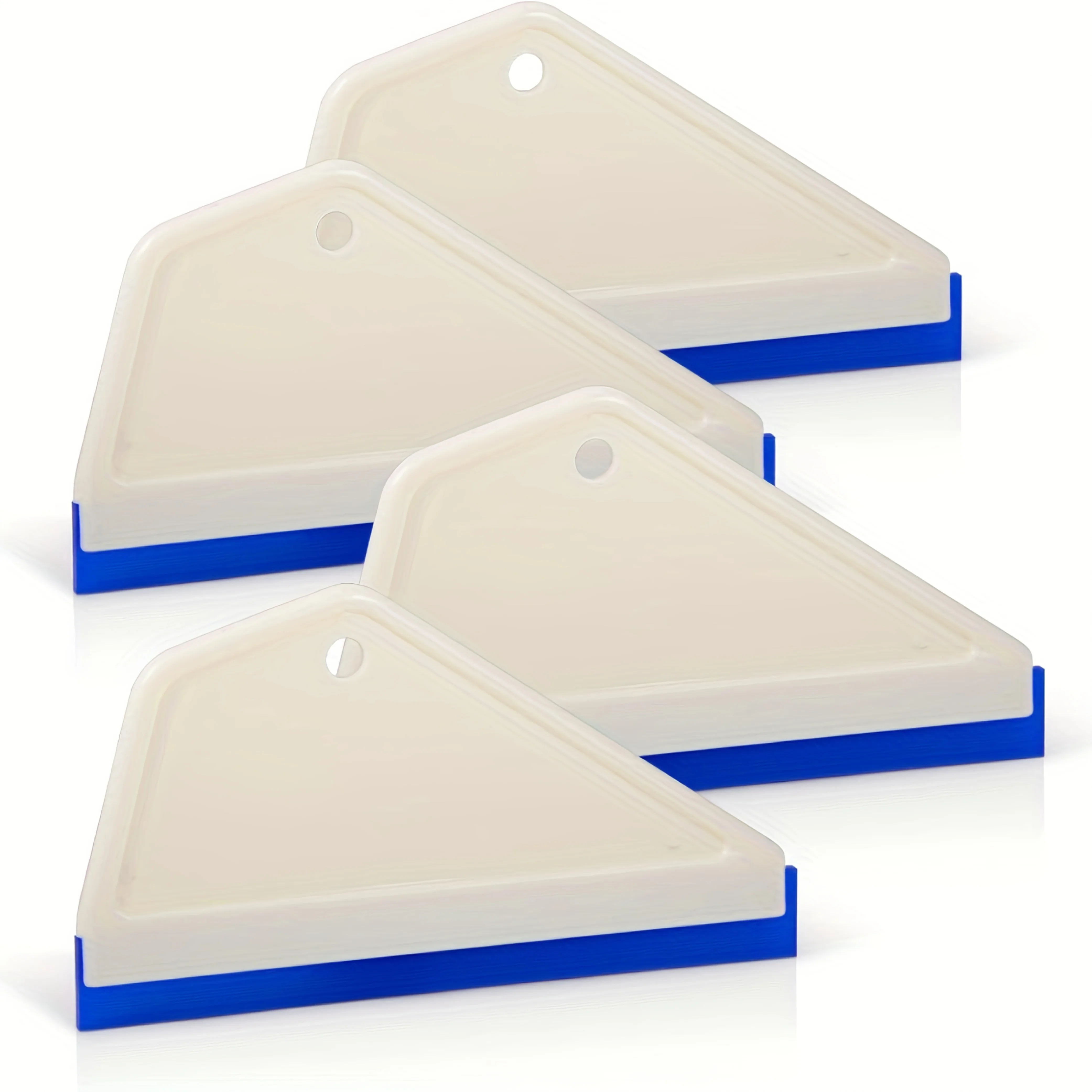 Set of 4 White Squeegees tool for Home Kitchen Bathroom And Shower Featuring Blue Silicone Blades for Windows And Mirrors