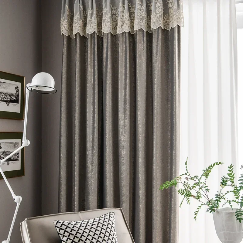 Custom  Size Luxury Texture Velvet Gold Fabric Curtains for Living Dining Room Bedroom Scandinavian Modern Curtainscustomize