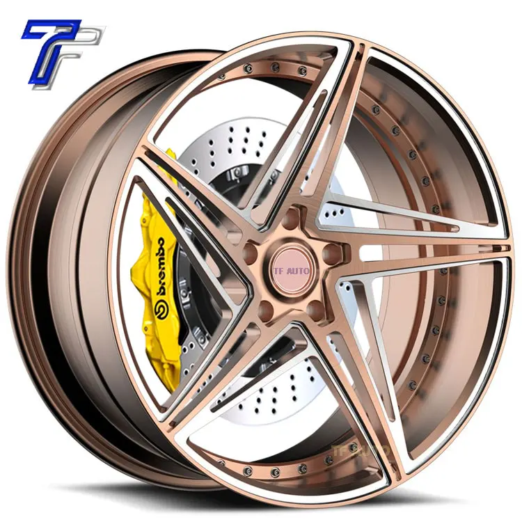 19x9J 5x114.3 Forged Car Alloy Rose Pink Racing Rims Wheels for audi