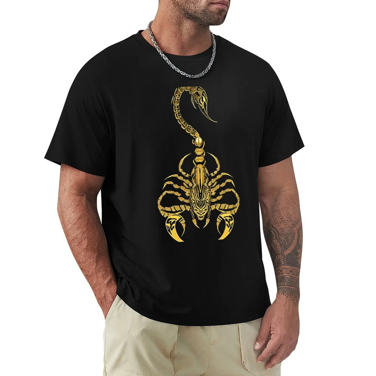 

golden scorpion T-Shirt Personalized t-shirt Luxury man mens white t shirts