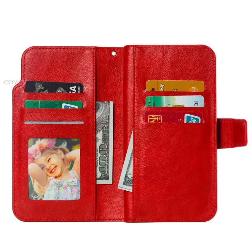 Leder Neun Karten Brieftasche Fall Für Samsung Galaxy S24 Ultra S23 FE S22 S20 S21 Plus S10 S9 S8 Plus Hinweis 20 Telefon Abdeckung – Detail 12