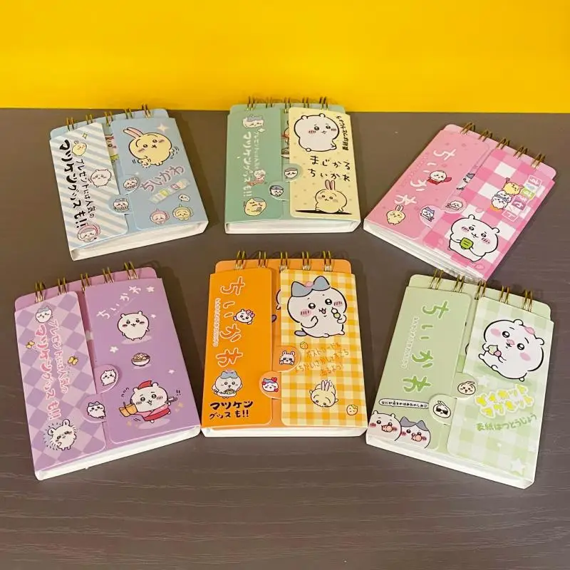 Kawaii Cartoon Chiikawas Coil Book Pocket Notebook Horizontal Line A7 Portable Student School Supplies Kids Toys Gift For Girls