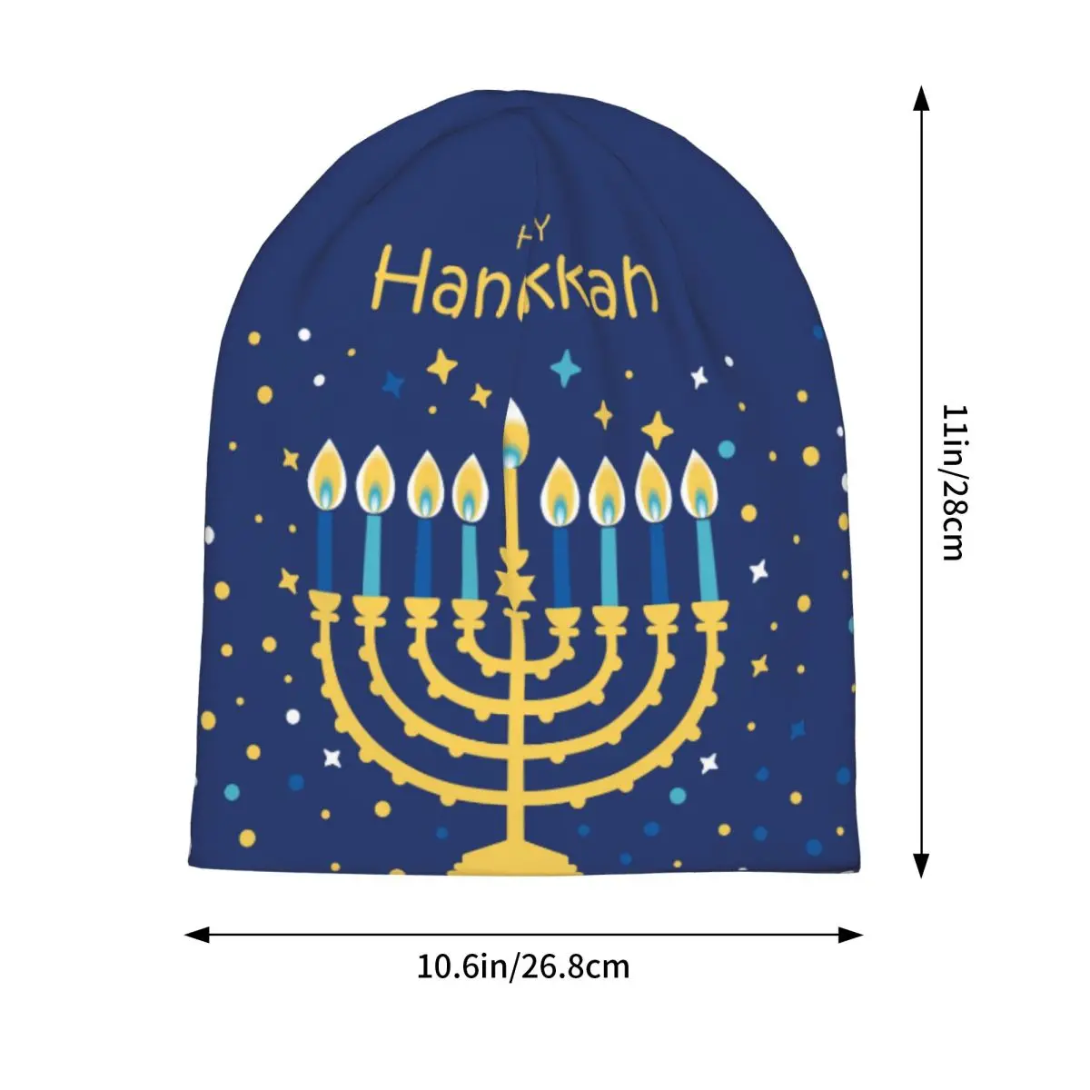 Hanukkah Bonnet Hats Vintage Street Skullies Beanies Hat for Men Women Warm Dual-use Caps