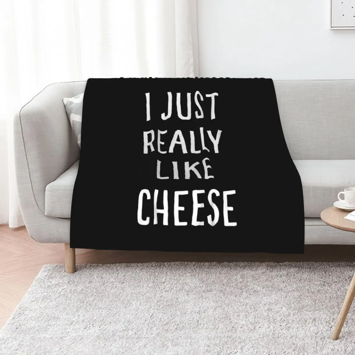 

I Just Really Like Cheese Throw Blanket cosplay anime Sofa blankets and throws Softest Blankets