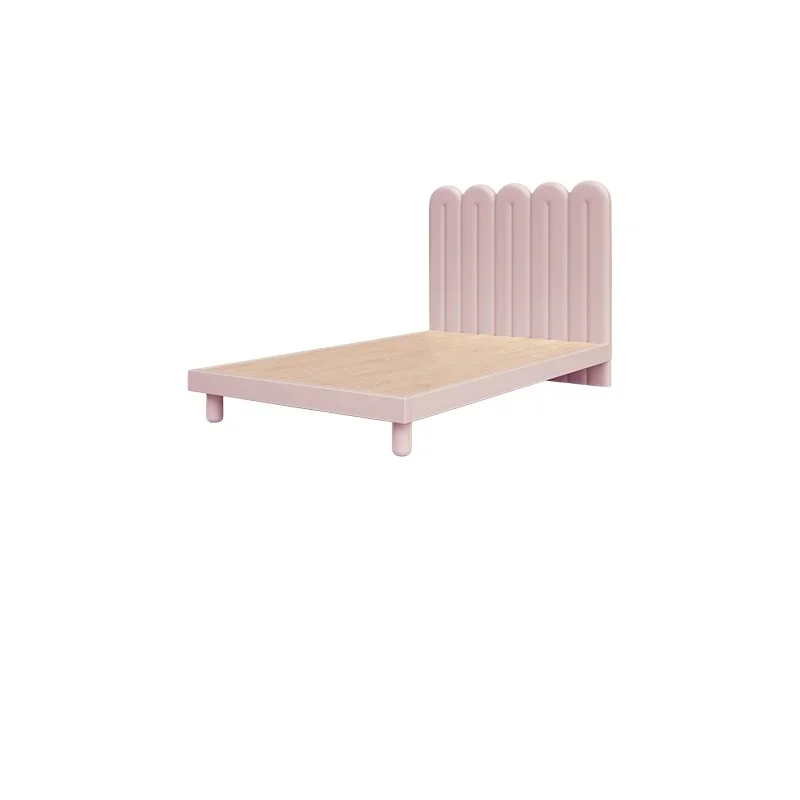 

Cream wind soft bag bed solid wood row skeleton girl girl bed