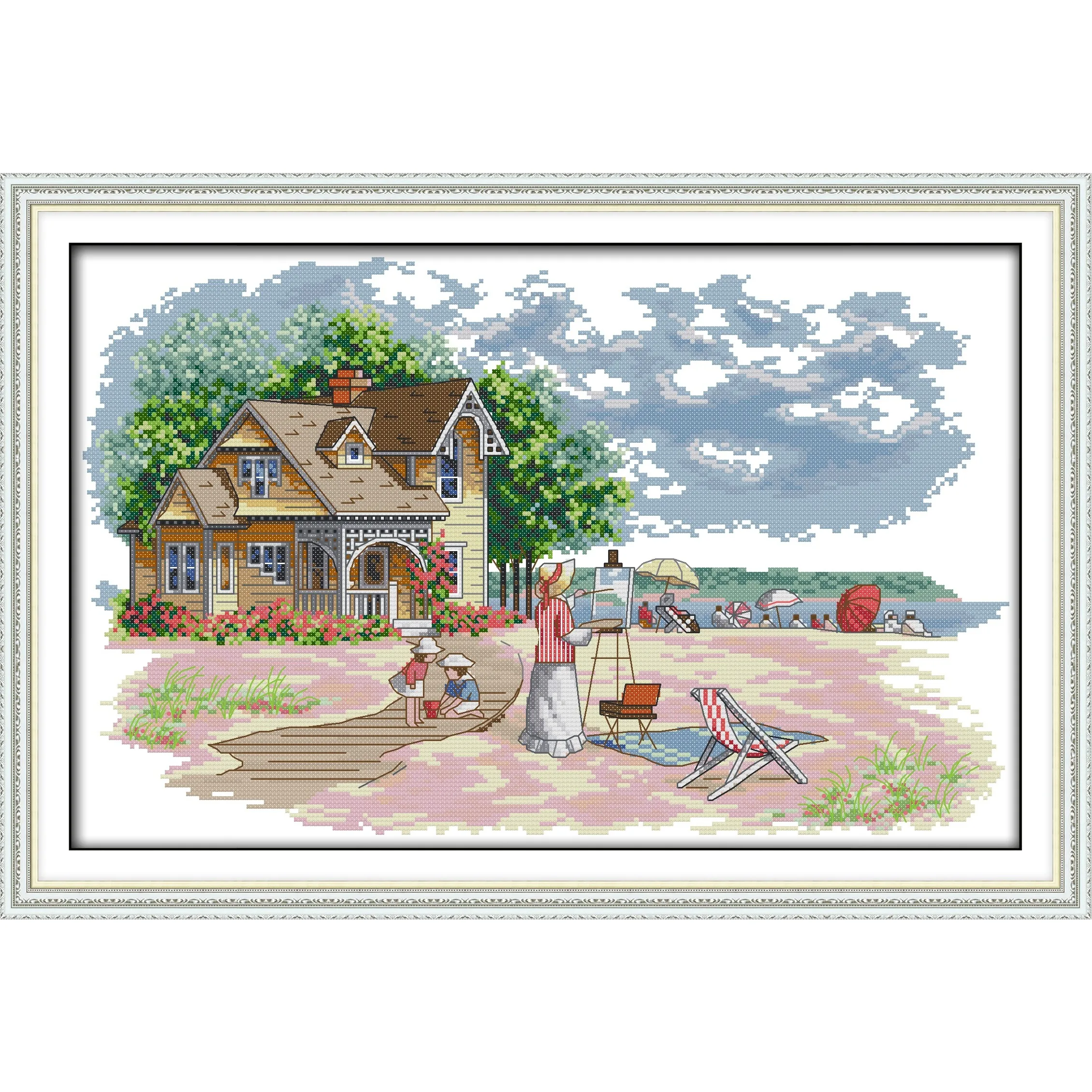 

Soulgift News Набор для вышивки крестом с предварительной печатью, штампованная ткань Аида с нитками DMC, набор для вышивания - активный отдых на свежем воздухе