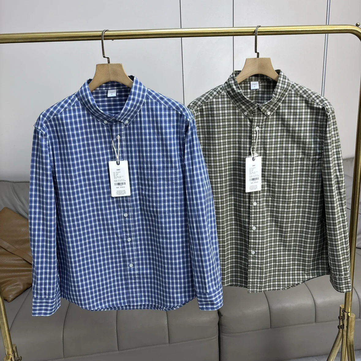 

Classic Waed Pure Cotton Plaid Long Sve irt Men's Casual Versatile Springtime Outerwear Retro Japanese Sle Button up