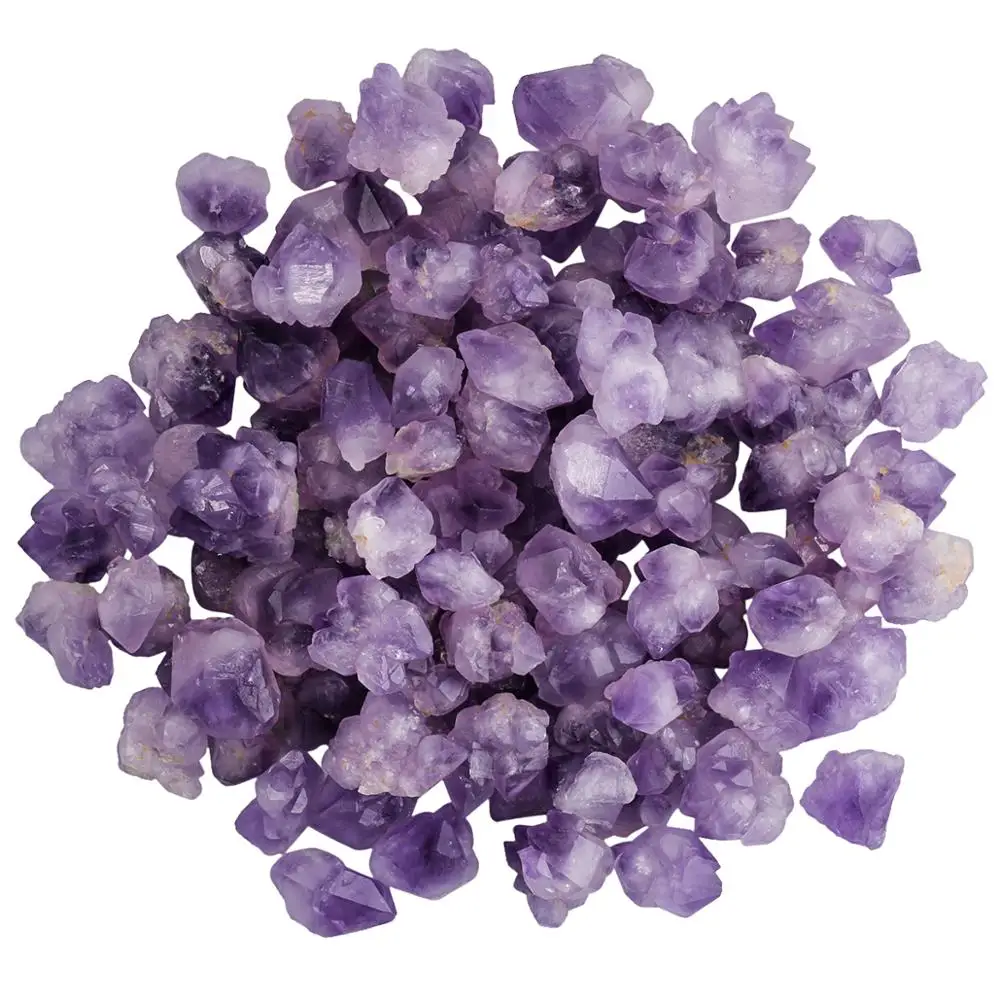 TUMBEELLUWA 1lb(460g) Natural Amethyst Rough Crystal Stones Healing Irregular Raw Gemstone For Chakra Balancing Meditation