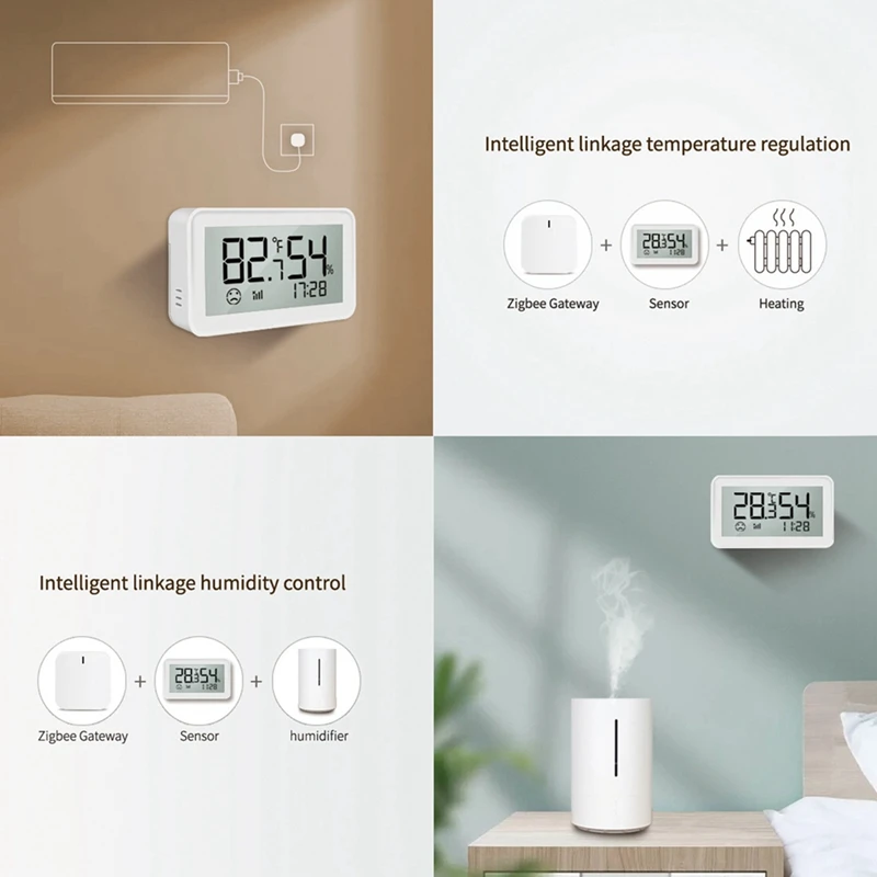 Zigbee Graffiti Smart Electronics Indoor Home Thermometer Humidity Meter Sensor Multi-Function Convenient Detector Durable