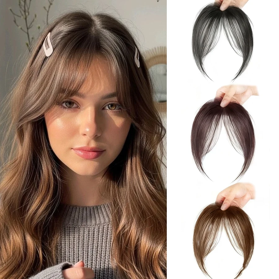 

Синтетическая челка для волос с зажимами BB Парик для волос Тонкая челка Бахрома с висками Шиньон с боковой челкой для женщин Ежедневное использование