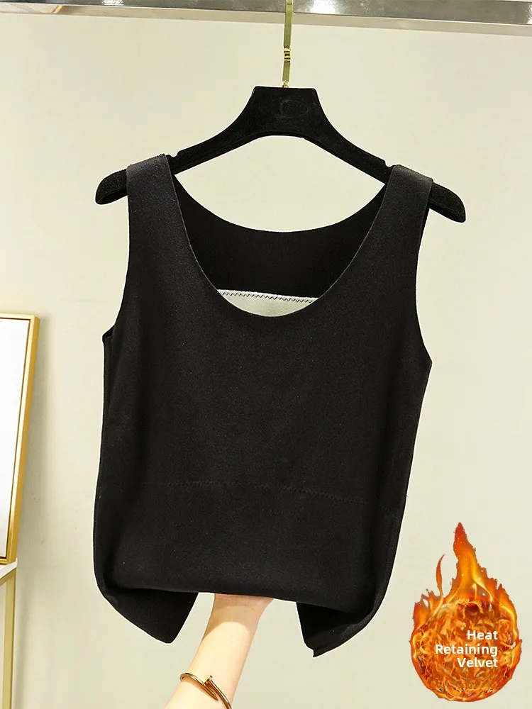 เสื้อกั๊กอุ่นสำหรับผู้หญิง ฤดูหนาว คอกลม ผ้าเนื้อนุ่ม สวมใส่เป็นเสื้อตัวใน สีพื้น กระชับรูปร่าง แบรนด์ July Deer