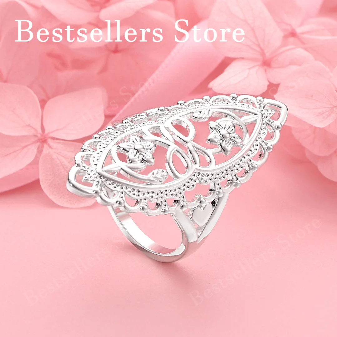 

1 piece 6-10 925 sterling silver exquisite hollow ring, fashionable women's party wedding gift, jewelry accessories