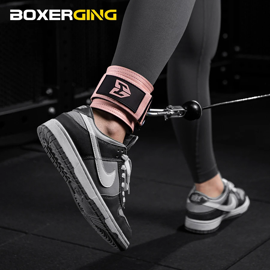 1Pcs Leather Fitness Ankle Straps Adjustable D-Ring Foot Support Cuffs Gym Leg Strength Workouts Pulley Buckle Sports Feet Guard