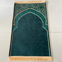 大人の祈りのマット,イスラム教徒のラマダンのための金のダイヤモンドのベルベット,革巻き毛,滑り止め,柔らかくポータブル,旅行の祈り