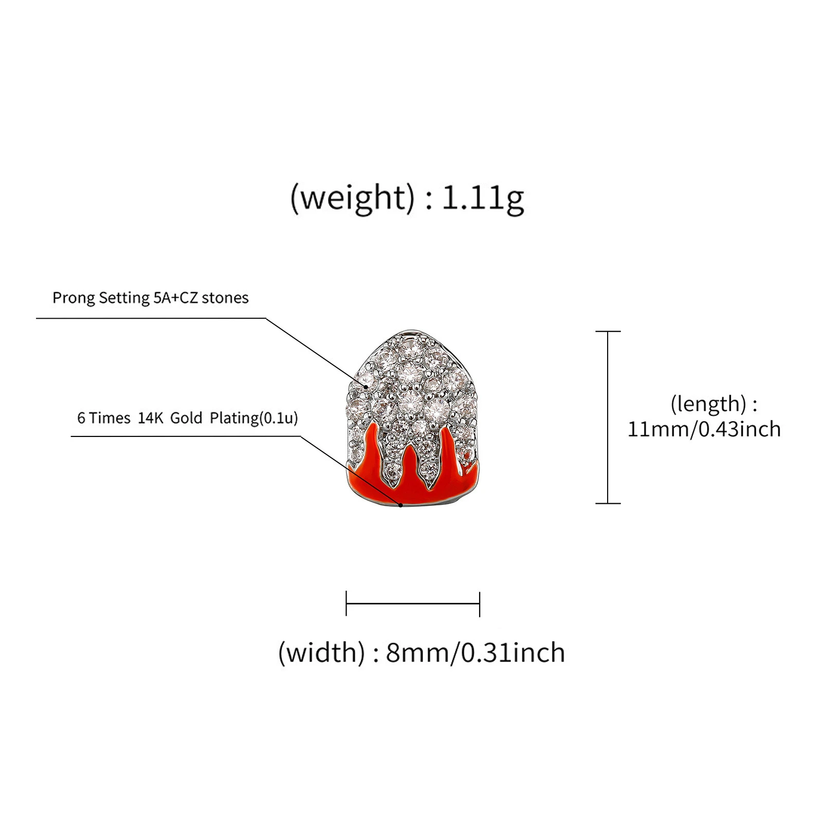 Halloween Individual Rapper Teeth Grills Shiny Rhinestones Tooth Grillz Cap Body Jewelry for Stage Perfomance Accessory