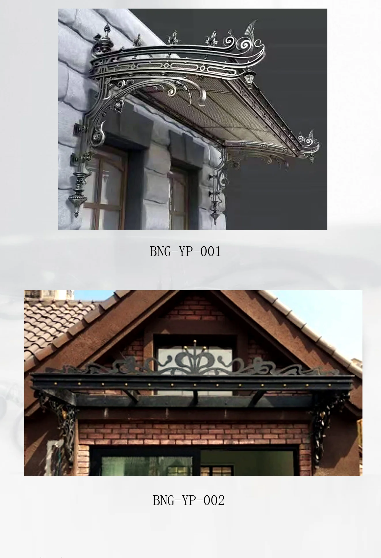 Customized elegant pavilion wrought iron canopy window canopy high standard outdoor automatic wrought iron canopy