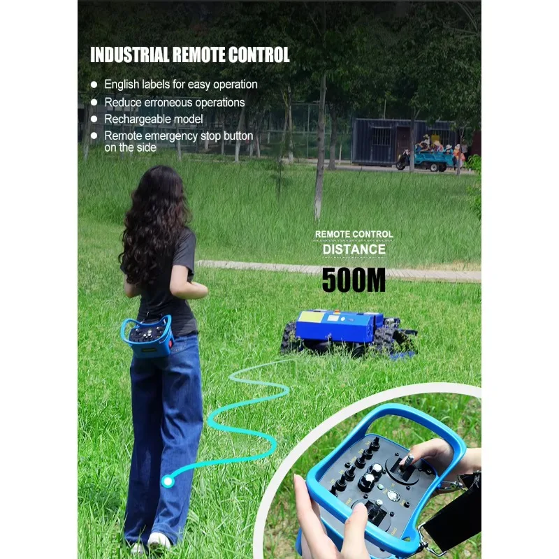 

Remote Control Flail Mower Crawler Mulching Heavy Brush Grass Cutter Customized Flail Blade 35 Slope for Roadside Weed Control