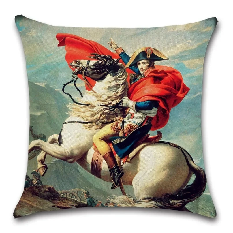 

Rider Horse Painting Animals Funny Cushion Cover Decorative Home Sofa Chair Car Seat Friend Kids Bedroom Gift Pillowcase Throw