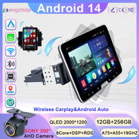 Android 14 10.1inch Universal Single Rotation Car Radio Car Carplay Multimedia Player GPS Navigation Car Stereo Bluetooth WIFI