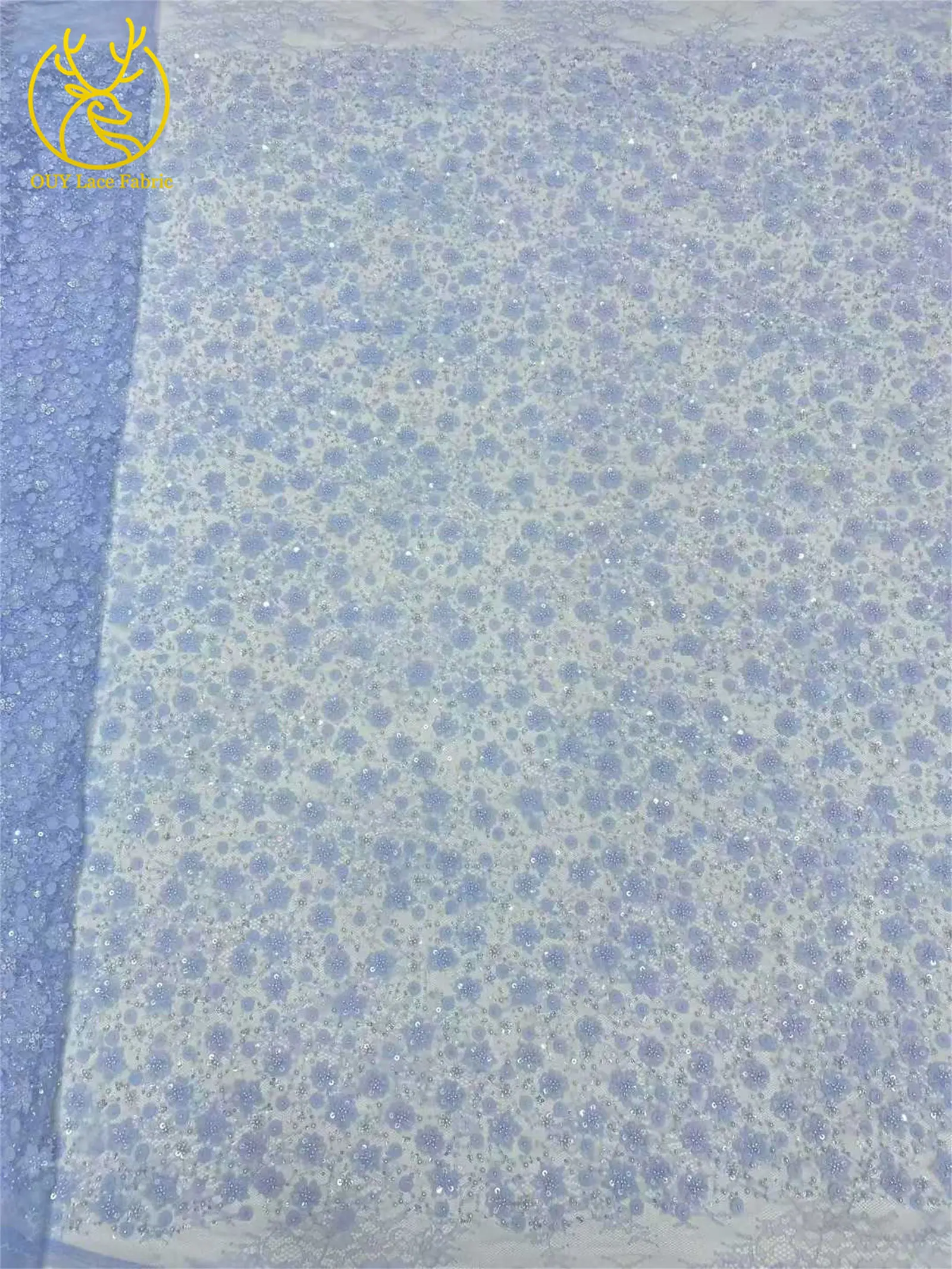 Neuester Spitzenstoff mit Pailletten und Perlen, 2026, hochwertiger afrikanischer nigerianischer Spitzenstoff, Hochzeitskleid und Abendkleid, Nähen, 5 Yards – Detail 15