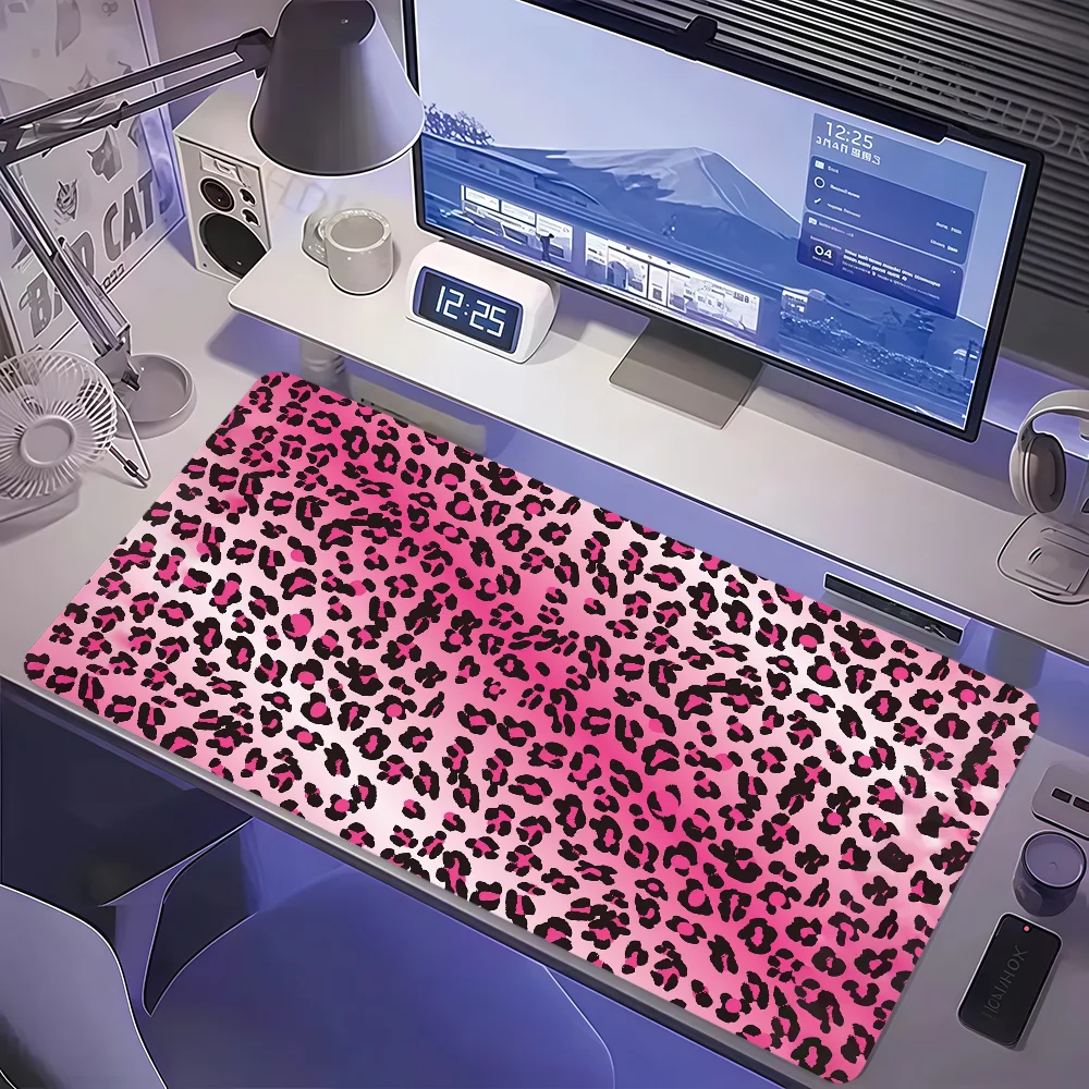 Pink L-Leopard Style Mouse Pad Non-slip Thickened MousePad Large Writing Lockedge Office Student Gaming Cushion
